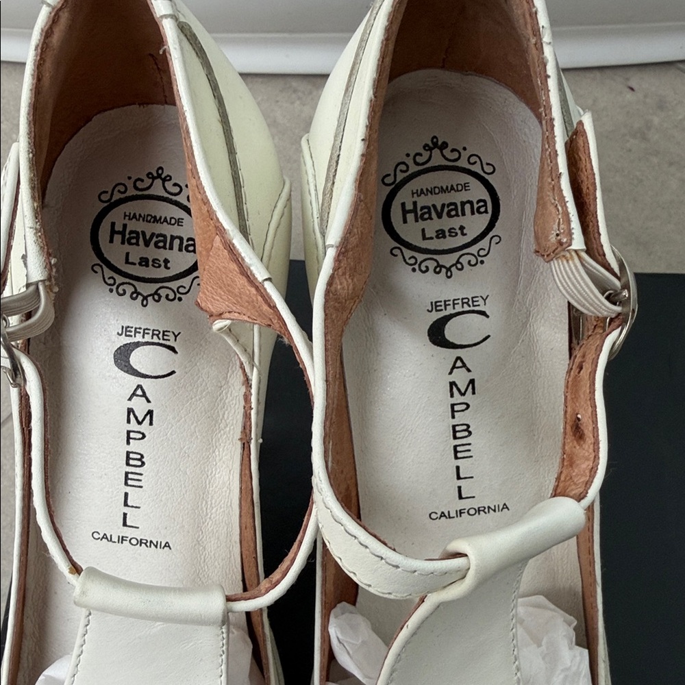 Jeffrey Campbell White Peep Toe platform Heels - Picture 8 of 10